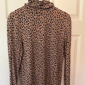 J. Crew cheetah turtleneck